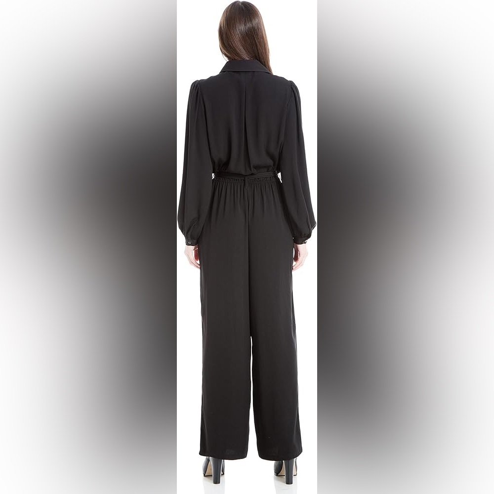 Max Studio Classic Black Long Sleeve Jumpsuit Size S - Picture 2 of 6